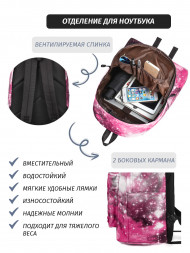 Рюкзак для девочки Snoburg + пенал в комплекте розовые волны
