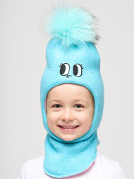 Шапка шлем детская для девочки Jomtoko J491 голубая