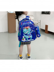 Рюкзак для мальчика с пеналом Динозаврик Jomtoko J4005 ярко-синий